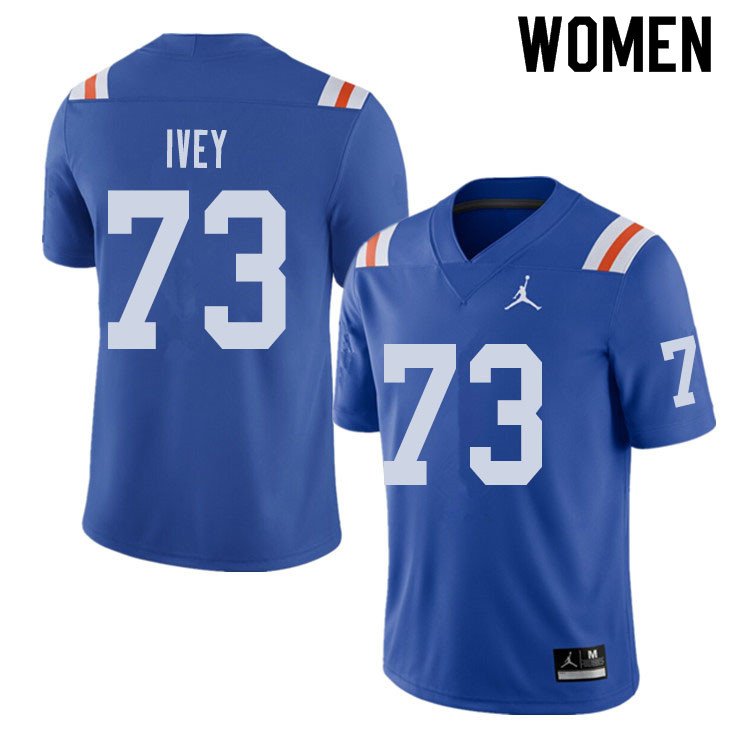 Jordan Brand Women #73 Martez Ivey Florida Gators Throwback Alternate College Football Jerseys Sale- - Click Image to Close